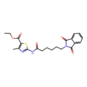 Ethyl 2-[6-(1,3-dioxoisoindol-2-yl)hexanoylamino]-4-methyl-1,3-thiazole-5-carboxylate structure