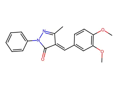 4-((3,4-Dimethoxyphenyl)methylene)-3-methyl-1-phenyl-2-pyrazolin-5-one structure