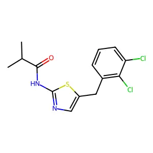 N-[5-(2,3-dichlorobenzyl)-1,3-thiazol-2-yl]-2-methylpropanamide structure