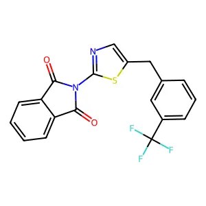 2-[5-[[3-(Trifluoromethyl)phenyl]methyl]-1,3-thiazol-2-yl]isoindole-1,3-dione structure