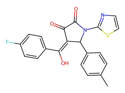 4-(4-fluorobenzoyl)-3-hydroxy-5-(4-methylphenyl)-1-(1,3-thiazol-2-yl)-2,5-dihydro-1H-pyrrol-2-one structure
