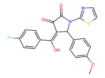 4-(4-fluorobenzoyl)-3-hydroxy-5-(4-methoxyphenyl)-1-(1,3-thiazol-2-yl)-2,5-dihydro-1H-pyrrol-2-one structure