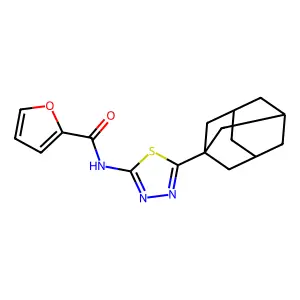 N-[5-(1-adamantyl)-1,3,4-thiadiazol-2-yl]furan-2-carboxamide structure