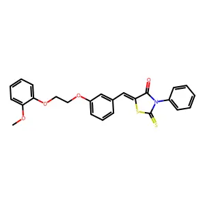 (5Z)-5-{3-[2-(2-methoxyphenoxy)ethoxy]benzylidene}-3-phenyl-2-thioxo-1,3-thiazolidin-4-one structure