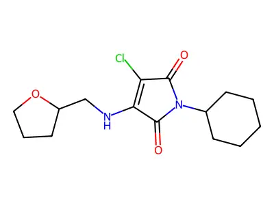 3-Chloro-1-cyclohexyl-4-(oxolan-2-ylmethylamino)pyrrole-2,5-dione structure