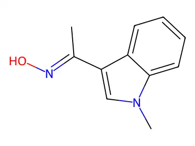 1-(1-methyl-1H-indol-3-yl)ethanone oxime structure