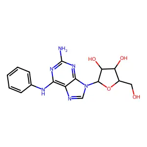 2-(2-Amino-6-anilinopurin-9-yl)-5-(hydroxymethyl)oxolane-3,4-diol structure