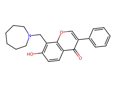 8-(1-Azepanylmethyl)-7-hydroxy-3-phenyl-4H-chromen-4-one structure