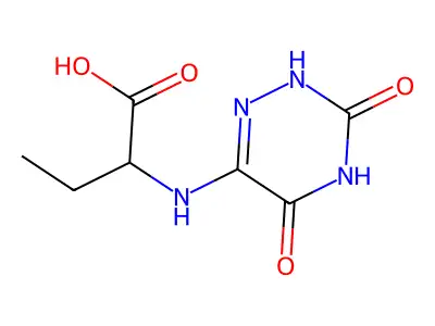 2-((3,5-Dioxo-2,3,4,5-tetrahydro-1,2,4-triazin-6-yl)amino)butanoic acid structure