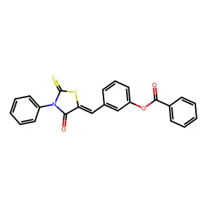 3-[(4-Oxo-3-phenyl-2-thioxo-1,3-thiazolidin-5-ylidene)methyl]phenyl benzoate structure