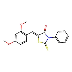 5-[(2,4-Dimethoxyphenyl)methylene]-3-phenyl-2-thioxo-1,3-thiazolidin-4-one structure