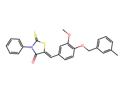 5-[[3-Methoxy-4-[(3-methylphenyl)methoxy]phenyl]methylene]-3-phenyl-2-thioxo-4-thiazolidinone structure