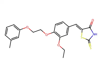 5-[[3-Ethoxy-4-[2-(3-methylphenoxy)ethoxy]phenyl]methylene]-2-thioxo-4-thiazolidinone structure