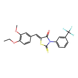 5-(4-ethoxy-3-methoxybenzylidene)-2-thioxo-3-[3-(trifluoromethyl)phenyl]-1,3-thiazolidin-4-one structure