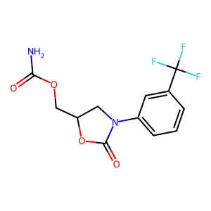 2-Oxazolidinone, 5-hydroxymethyl-3-(m-trifluoromethylphenyl)-, carbamate structure