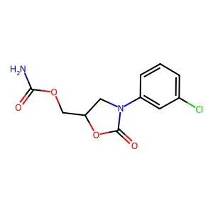 2-Oxazolidinone, 3-(m-chlorophenyl)-5-hydroxymethyl-, carbamate structure