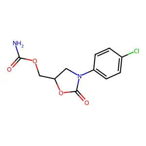 2-Oxazolidinone, 3-(p-chlorophenyl)-5-hydroxymethyl-, carbamate structure