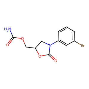 2-Oxazolidinone, 3-(m-bromophenyl)-5-hydroxymethyl-, carbamate structure