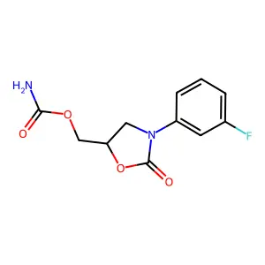2-Oxazolidinone, 3-(m-fluorophenyl)-5-hydroxymethyl-, carbamate structure