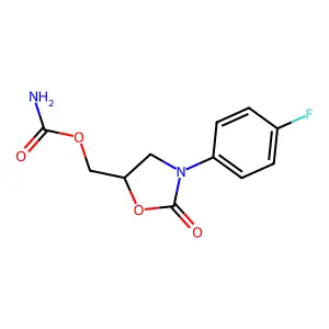 2-Oxazolidinone, 3-(p-fluorophenyl)-5-hydroxymethyl-, carbamate structure