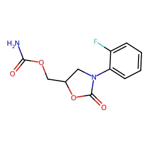 2-Oxazolidinone, 3-(o-fluorophenyl)-5-hydroxymethyl-, carbamate structure