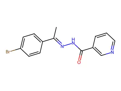 N-[1-(4-bromophenyl)ethylideneamino]pyridine-3-carboxamide structure