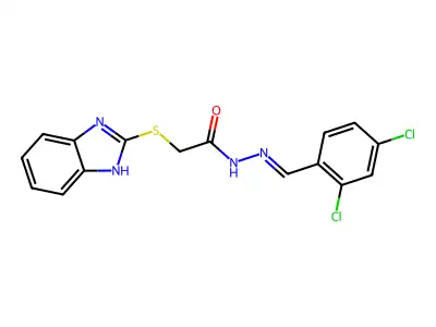 C16H12Cl2N4OS structure