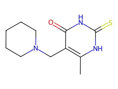 5-piperidinomethyl-6-methyl-2-thiouracil structure