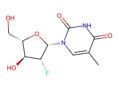 2'-Deoxy-2'-fluorothymidine structure