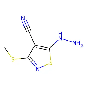 5-Hydrazinyl-3-(methylsulfanyl)-1,2-thiazole-4-carbonitrile structure