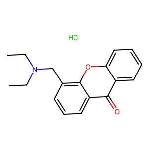 Xanthen-9-one, 4-(diethylamino)methyl-, hydrochloride structure