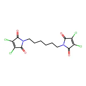 1,1'-(Hexane-1,6-diyl)bis(3,4-dichloro-1H-pyrrole-2,5-dione) structure