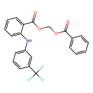 Benzoic acid, 2-((3-(trifluoromethyl)phenyl)amino-, (benzoyloxy)methyl ester structure