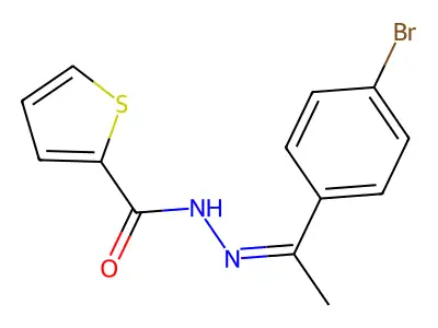 N'-[(1Z)-1-(4-bromophenyl)ethylidene]thiophene-2-carbohydrazide structure