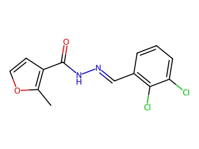 N-[(E)-(2,3-dichlorophenyl)methylideneamino]-2-methylfuran-3-carboxamide structure