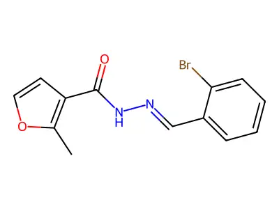 N-[(E)-(2-bromophenyl)methylideneamino]-2-methylfuran-3-carboxamide structure