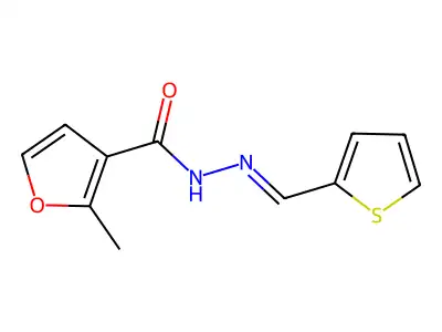 2-methyl-N-(thiophen-2-ylmethylideneamino)furan-3-carboxamide structure