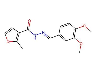 N-[(E)-(3,4-dimethoxyphenyl)methylideneamino]-2-methylfuran-3-carboxamide structure