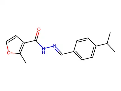 2-methyl-N-[(E)-(4-propan-2-ylphenyl)methylideneamino]furan-3-carboxamide structure