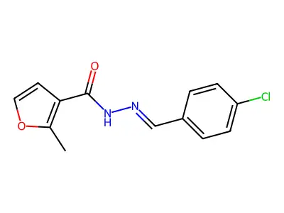 N-[(E)-(4-chlorophenyl)methylideneamino]-2-methylfuran-3-carboxamide structure