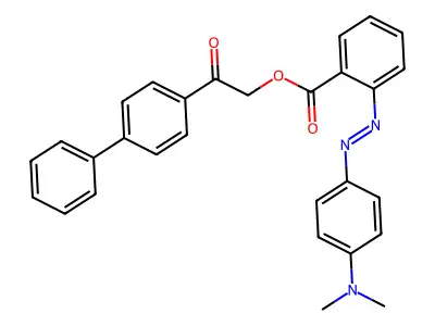 [2-oxo-2-(4-phenylphenyl)ethyl] 2-(4-dimethylaminophenyl)diazenylbenzoate structure