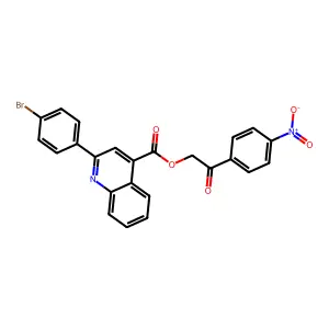 2-(4-Nitrophenyl)-2-oxoethyl 2-(4-bromophenyl)quinoline-4-carboxylate structure