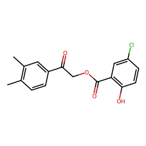 2-(3,4-Dimethylphenyl)-2-oxoethyl 5-chloro-2-hydroxybenzoate structure