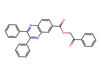 Phenacyl 2,3-diphenylquinoxaline-6-carboxylate structure