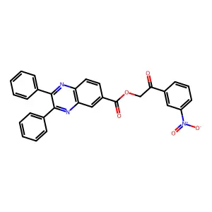 2-(3-Nitrophenyl)-2-oxoethyl 2,3-diphenylquinoxaline-6-carboxylate structure