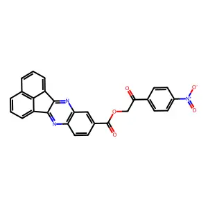 2-(4-Nitrophenyl)-2-oxoethyl acenaphtho[1,2-b]quinoxaline-9-carboxylate structure