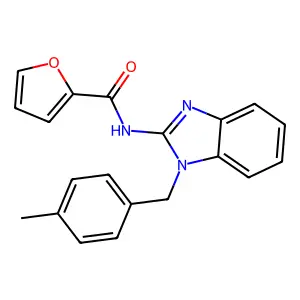 N-[1-[(4-methylphenyl)methyl]-2-benzimidazolyl]-2-furancarboxamide structure