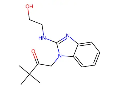1-(2-((2-Hydroxyethyl)amino)-1H-benzo[d]imidazol-1-yl)-3,3-dimethylbutan-2-one structure