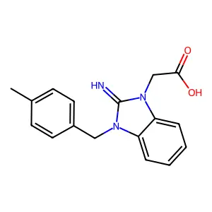 [2-imino-3-(4-methylbenzyl)-2,3-dihydro-1H-benzimidazol-1-yl]acetic acid structure