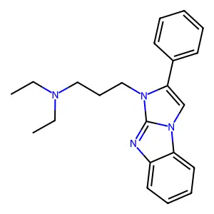 N,N-diethyl-3-(2-phenylimidazo[1,2-a]benzimidazol-3-yl)propan-1-amine structure